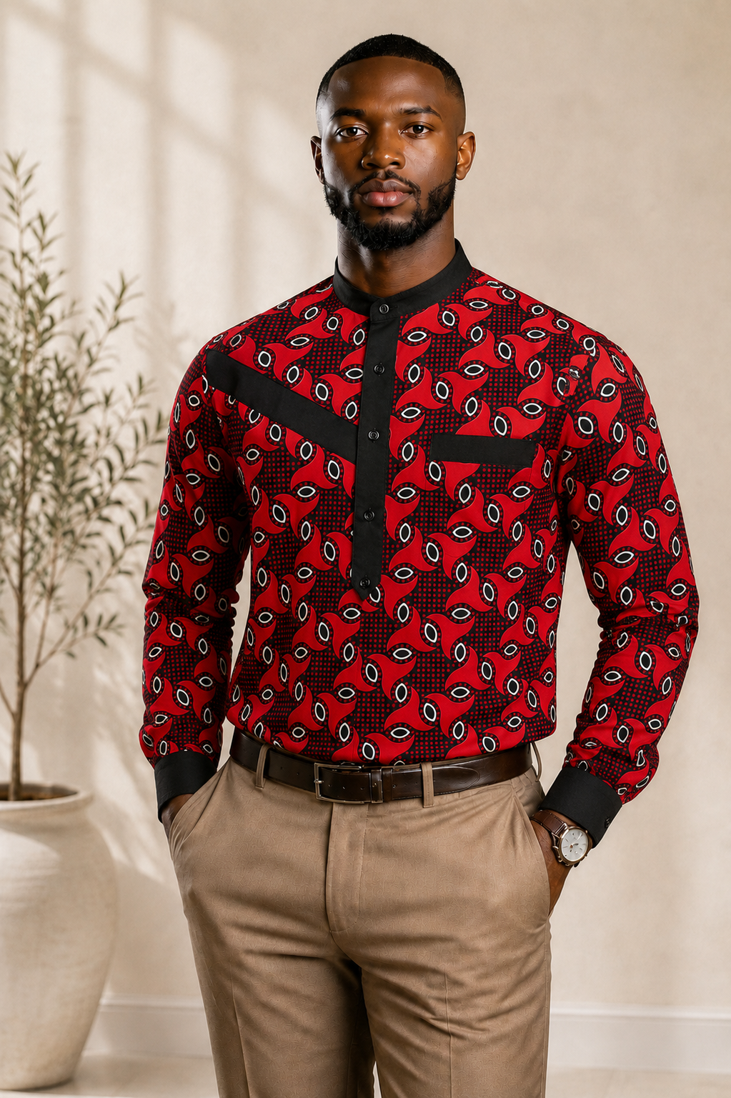 Men's long-sleeve dress shirt-Black pearl L 1 Men's long-sleeve dress shirt-Black pearl L